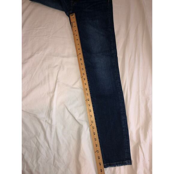 Flying Monkey Jeans Mid Rise Skinny Size 28 Blue Button Front Stretch Dark Wash - Picture 7 of 10
